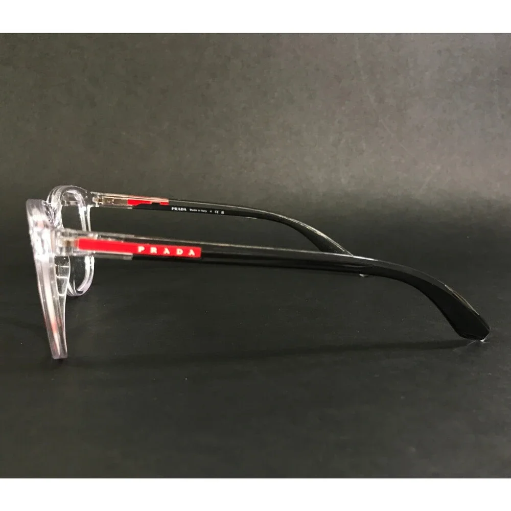 Prada Linea Rossa Eyeglasses Frames VPS05P 2AZ-1O1 Crystal Black 55-19-145